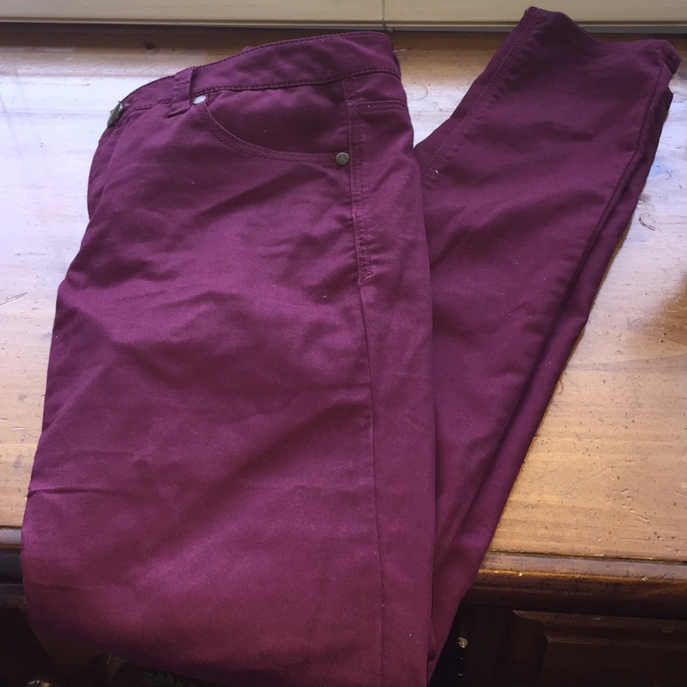 Tinsek denim couture burgundy cotton jeans size 28